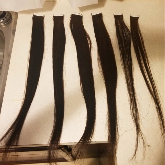 dark brow  bellami remi human tape in hair extensions - Picture 3 of 3